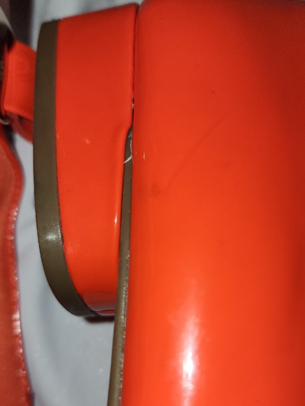 Anne Klein Size 8.5 Bright Orange Patent Leather Bow Flats - Picture 7 of 15